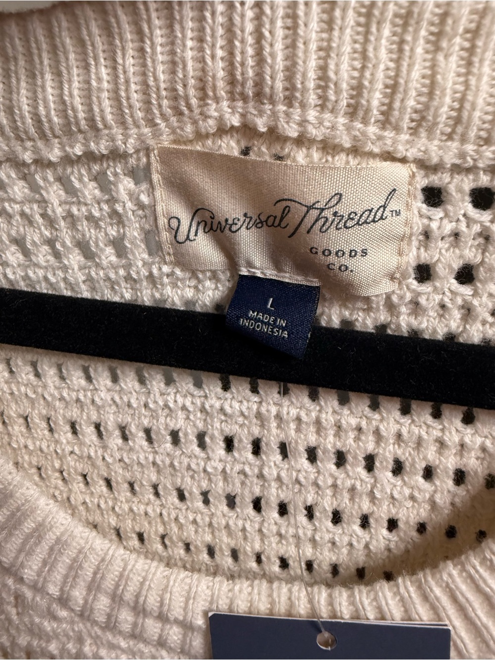 Universal Thread White Crochet Sleeveless Dress with Black Trim - Picture 3 of 3